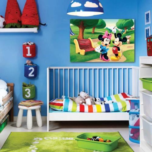 Πίνακας σε καμβά Mickey και Minnie 165x110 Τελαρωμένος καμβάς σε ξύλο με πάχος 2cm