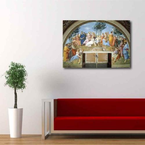 Πίνακας σε καμβά Raffaello Sanzio da Urbino - The Parnassus - 1511 128x90 Τελαρωμένος καμβάς σε ξύλο με πάχος 2cm