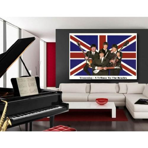 Πίνακας σε καμβά των Beatles English Flag 60x90 Τελαρωμένος καμβάς σε ξύλο με πάχος 2cm