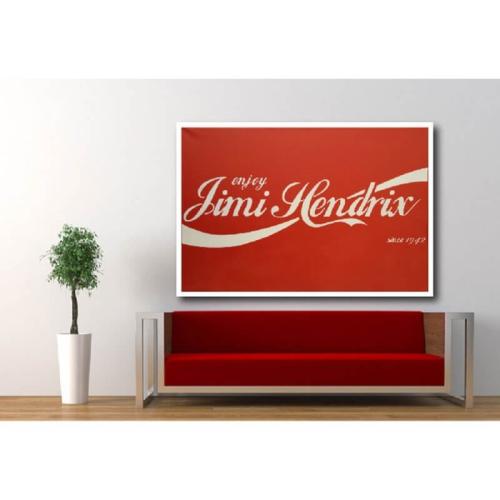 Πίνακας σε καμβά του Jimi Hedrix Coca Cola 70x105 Τελαρωμένος καμβάς σε ξύλο με πάχος 2cm