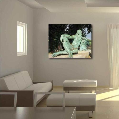 Πίνακας σε καμβά Leonardo Da Vinci - Leonardo Statue 77x60 Τελαρωμένος καμβάς σε ξύλο με πάχος 2cm