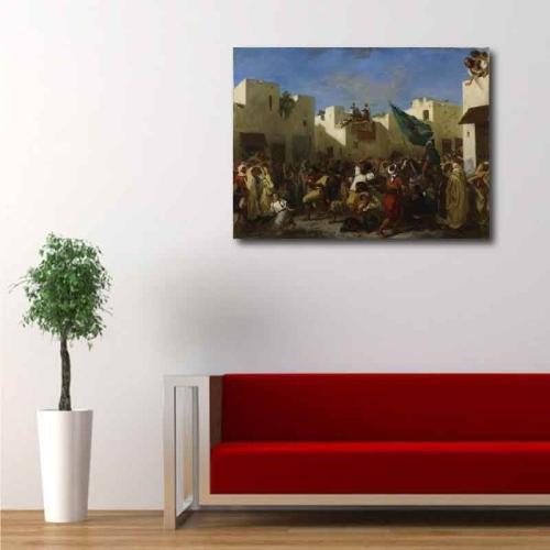 Πίνακας σε καμβά Eugène Delacroix - Fanatics of Tangier - 1838 148x110 Τελαρωμένος καμβάς σε ξύλο με πάχος 2cm