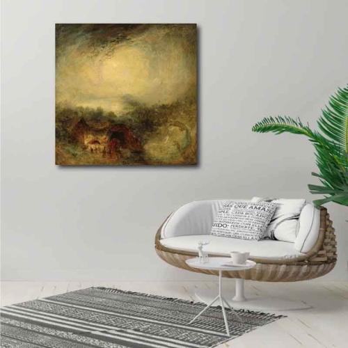 Πίνακας σε καμβά William Turner - The Evening of the Deluge - 1843 40x40 Τελαρωμένος καμβάς σε ξύλο με πάχος 2cm