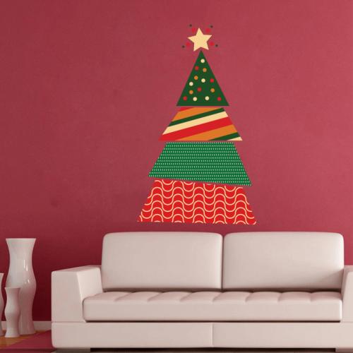 Αυτοκόλλητα τοίχου Χριστουγεννιάτικο δέντρο με μοτίβα 100x170 Αυτοκόλλητα τοίχου