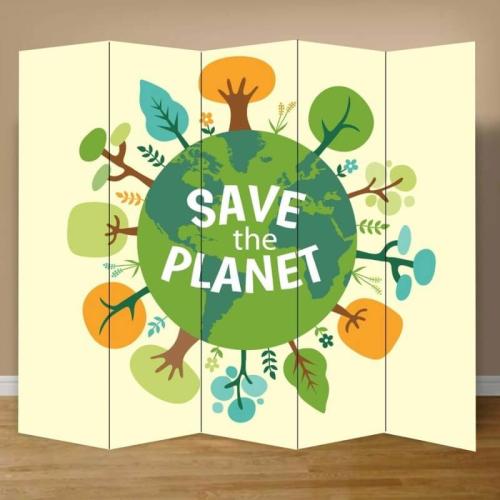 Παραβάν - Σώστε τον πλανήτη 80x160 Μουσαμά Δύο όψεις