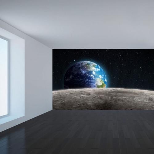 Ταπετσαρία τοίχου Η γη από το φεγγάρι 160x90 Ύφασμα