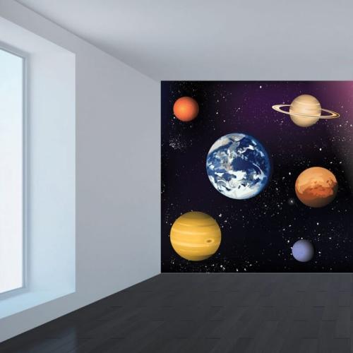 Ταπετσαρία τοίχου Ζωγραφίζοντας τους πλανήτες 100x100 Ύφασμα