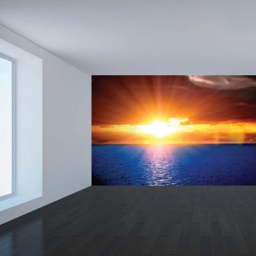 Ταπετσαρία με ηλιοβασίλεμα στο πέλαγος 120x70 Ύφασμα