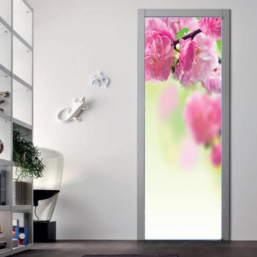 Αυτοκόλλητα για πόρτες με Ροζ Λουλούδια 2 65x200 Αυτοκόλλητα πόρτας