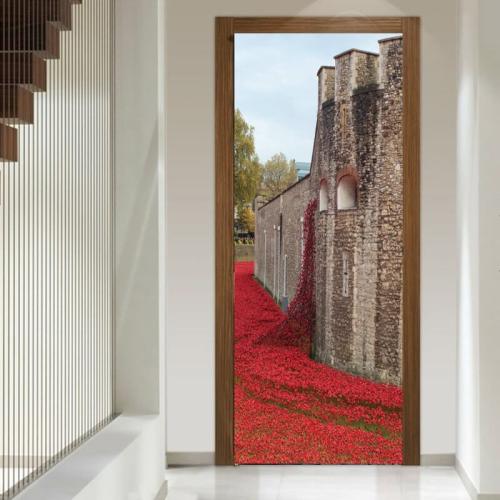 Aυτοκόλλητα πόρτας London castle 100x220 Αυτοκόλλητα πόρτας
