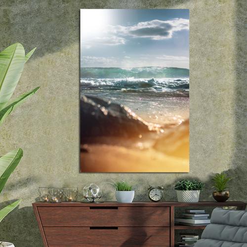 Πίνακας σε καμβά Ιερόπετρα Παραλία 60x90 Τελαρωμένος καμβάς σε ξύλο με πάχος 2cm