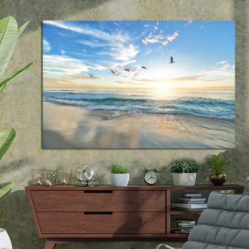 Πίνακας σε καμβά sea gull view 135x90 Τελαρωμένος καμβάς σε ξύλο με πάχος 2cm