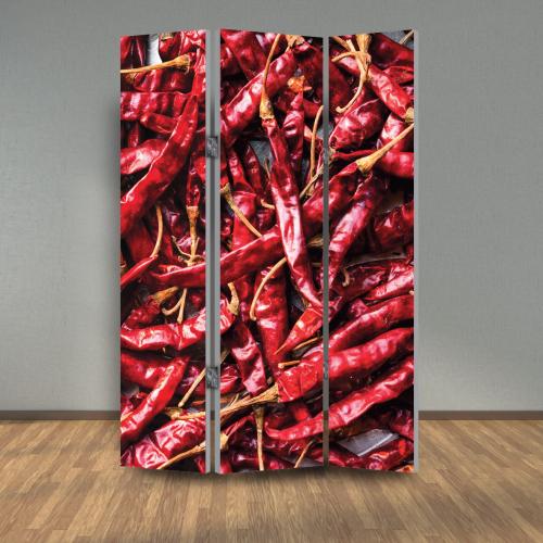 Παραβάν με Hot chilli peppers 280x160 Ύφασμα Μία όψη