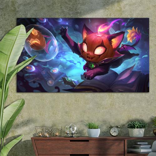 Πίνακας σε καμβά με Bewitching Yuumi league of legends Art 50x28 Τελαρωμένος καμβάς σε ξύλο με πάχος 2cm