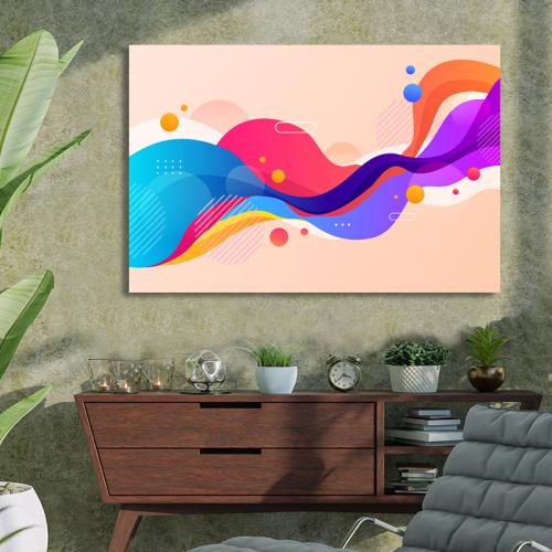 Πίνακας με colorful waves 60x90 Τελαρωμένος καμβάς σε ξύλο με πάχος 2cm