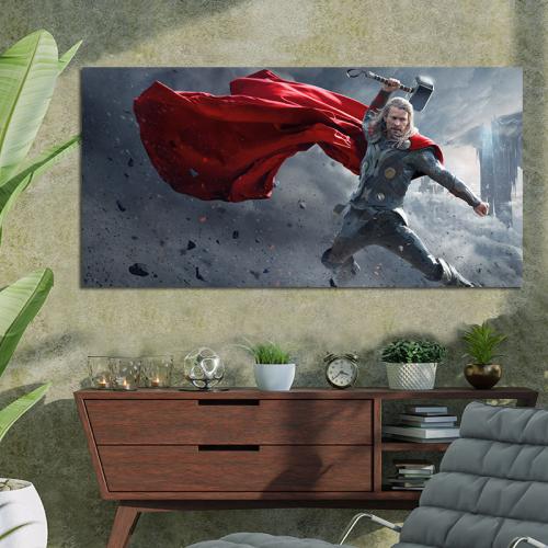 Πίνακας με Thor the dark wordl movie 180x90 Τελαρωμένος καμβάς σε ξύλο με πάχος 2cm