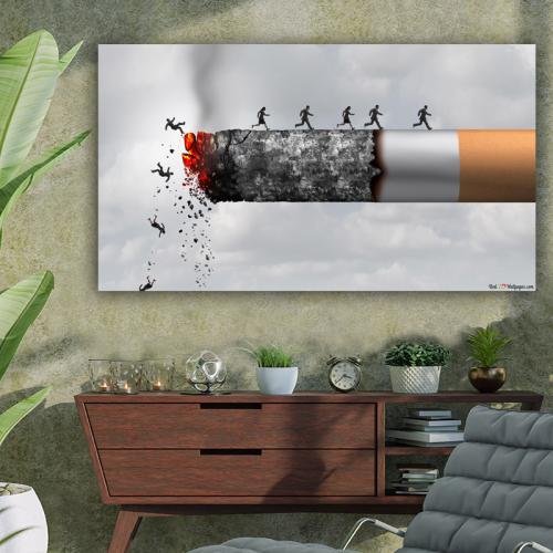 Πίνακας σε καμβά Harm of smoking 124x70 Τελαρωμένος καμβάς σε ξύλο με πάχος 2cm