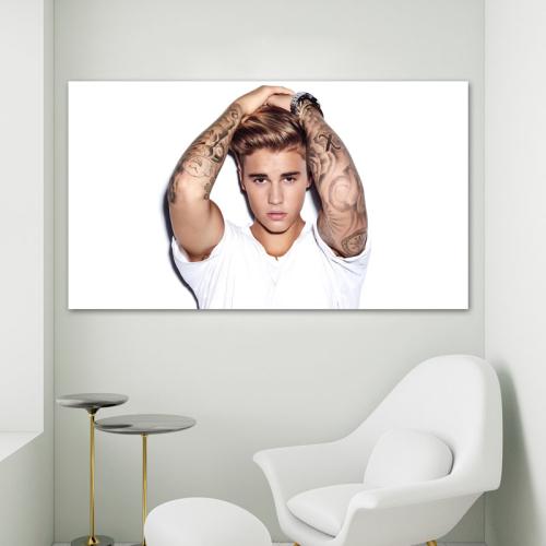 Πίνακας σε καμβά Justin Bieber 2 87x50 Τελαρωμένος καμβάς σε ξύλο με πάχος 2cm
