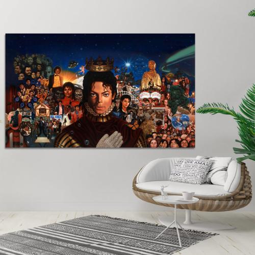 Πίνακας σε καμβά Michael Jackson Mural 133x80 Τελαρωμένος καμβάς σε ξύλο με πάχος 2cm