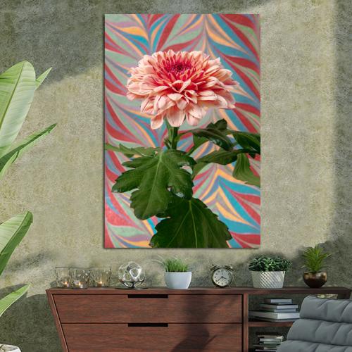 Πίνακας σε καμβά pink flower colourful background 130x87 Τελαρωμένος καμβάς σε ξύλο με πάχος 2cm