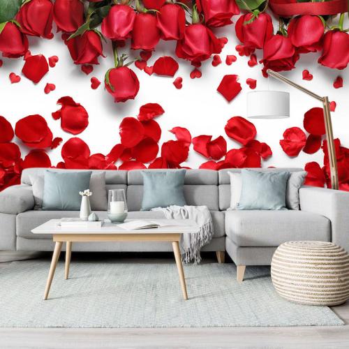 Ταπετσαρία τοίχου Roses and petals 195x130 Ύφασμα