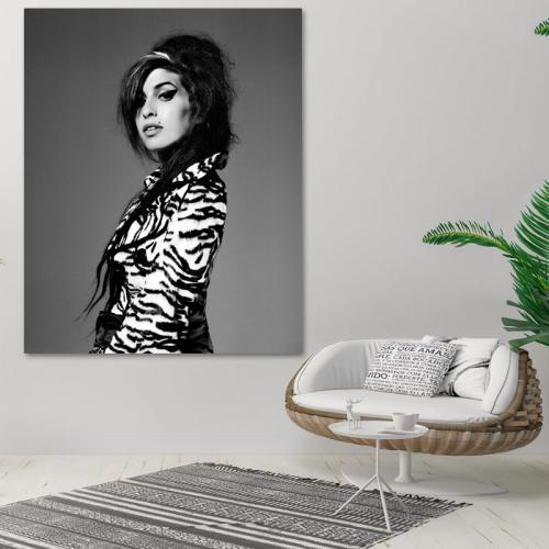 Πίνακας σε καμβά Amy Winehouse 120x149 Τελαρωμένος καμβάς σε ξύλο με πάχος 2cm
