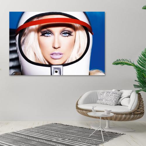 Πίνακας σε καμβά Christina Aguilera 150x100 Τελαρωμένος καμβάς σε ξύλο με πάχος 2cm