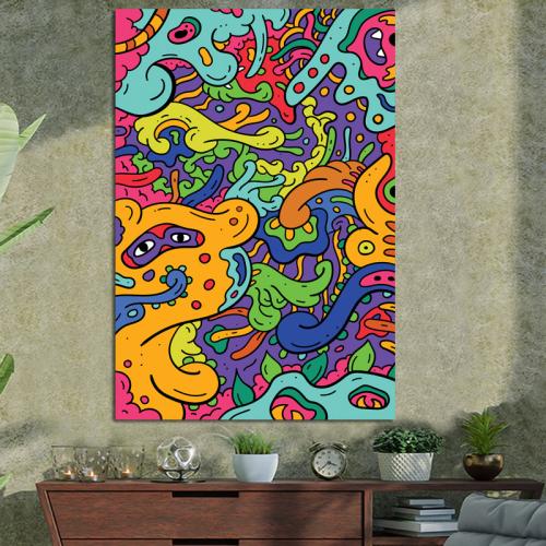 Πίνακας σε καμβά Pop art Playfull colors 1 41x60 Τελαρωμένος καμβάς σε ξύλο με πάχος 2cm