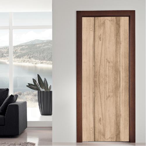 Αυτοκόλλητο πόρτας γραφείου με υφή ανοιχτόχρωμου ξύλου 70x210 Αυτοκόλλητα πόρτας