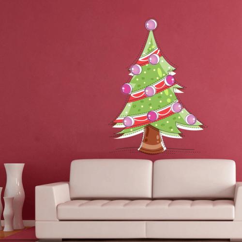 Αυτοκόλλητα τοίχου Χριστουγεννιάτικο δέντρο με μαρκαδόρο 70x60 Αυτοκόλλητα τοίχου