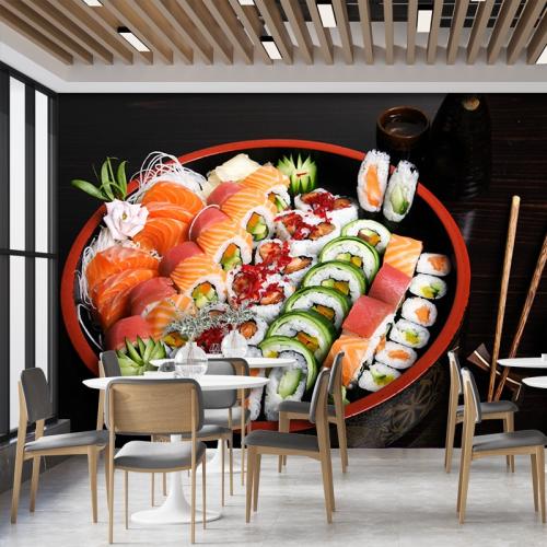 Ταπετσαρία τοίχου sushi 150x100 Ύφασμα