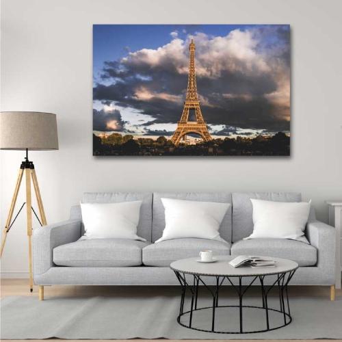 Πίνακας σε καμβά Eiffel Tower 75x50 Τελαρωμένος καμβάς σε ξύλο με πάχος 2cm