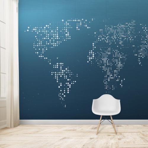 Ταπετσαρία τοίχου Παγκόσμιος Χάρτης Μοντέρνος 2 180x120 Βινύλιο