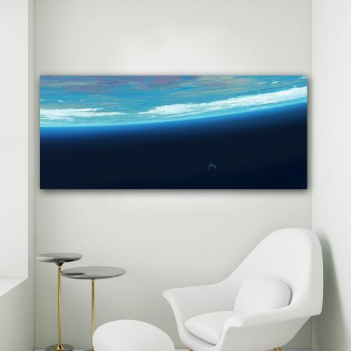Πίνακας σε καμβά Αιωρούμενη Φιγούρα στο Διάστημα 235x100 Τελαρωμένος καμβάς σε ξύλο με πάχος 2cm