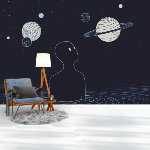 Ταπετσαρία τοίχου Lonely in Space 256x160 Ύφασμα