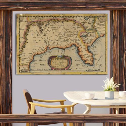 Πίνακας σε καμβα Vintage map 4 60x100 Τελαρωμένος καμβάς σε ξύλο με πάχος 2cm