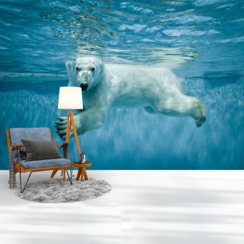 Ταπετσαρία τοίχου Polar Bear 150x100 Ύφασμα