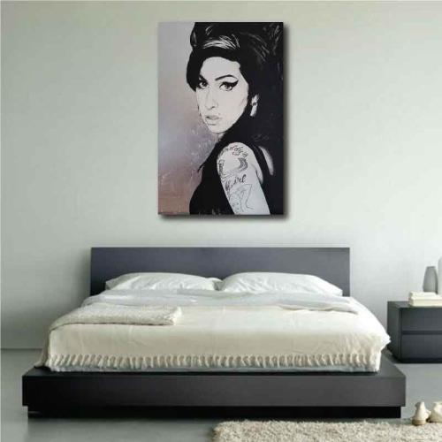 Πίνακας σε καμβά Amy Winehouse Sketch 90x139 Τελαρωμένος καμβάς σε ξύλο με πάχος 2cm