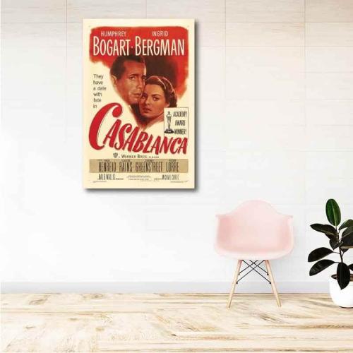 Πίνακας σε καμβά Casablanca Poster 110x168 Τελαρωμένος καμβάς σε ξύλο με πάχος 2cm