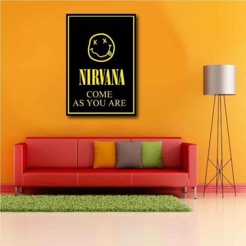 Πίνακας σε καμβά Nirvana Poster 90x132 Τελαρωμένος καμβάς σε ξύλο με πάχος 2cm