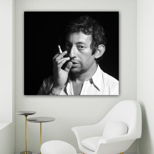 Πίνακας σε καμβά Serge Gainsbourg 2 68x60 Τελαρωμένος καμβάς σε ξύλο με πάχος 2cm