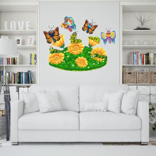 Αυτοκόλλητο τοίχου Happy butterflies 158x120 Αυτοκόλλητα τοίχου