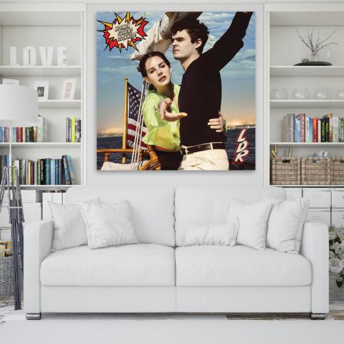 Πίνακας σε καμβά Lana del Rey Norman Rockwell 100x100 Τελαρωμένος καμβάς σε ξύλο με πάχος 2cm
