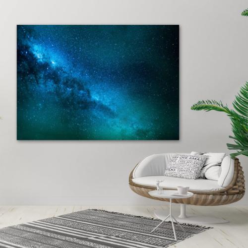 Πίνακας σε καμβά Μπλε Γαλαξίας 168x120 Τελαρωμένος καμβάς σε ξύλο με πάχος 2cm