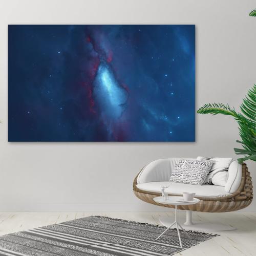 Πίνακας σε καμβά Μπλε Γαλαξίας 2 192x120 Τελαρωμένος καμβάς σε ξύλο με πάχος 2cm