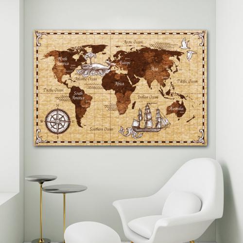 Πίνακας σε καμβά Ναυτικός Χάρτης 105x70 Τελαρωμένος καμβάς σε ξύλο με πάχος 2cm