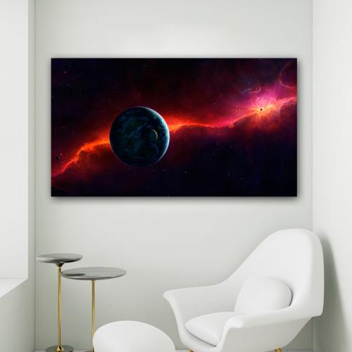 Πίνακας σε καμβά Πλανήτες σε Κόκκινο Φως 89x50 Τελαρωμένος καμβάς σε ξύλο με πάχος 2cm