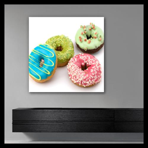Πίνακας σε καμβά με Donuts 190x190 Τελαρωμένος καμβάς σε ξύλο με πάχος 2cm