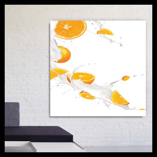 Πίνακας σε καμβά με πορτοκάλια 140x140 Τελαρωμένος καμβάς σε ξύλο με πάχος 2cm