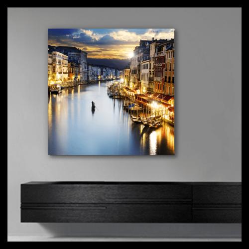 Πίνακας σε καμβά με τη Βενετία 2 100x100 Τελαρωμένος καμβάς σε ξύλο με πάχος 2cm